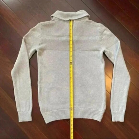 RW&CO Men’s Sweater Pullover Shawl Collar Cotton Textured Knit Grey Small - Picture 9 of 14